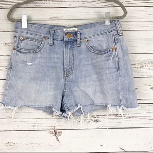 Madewell light wash denim shorts 27